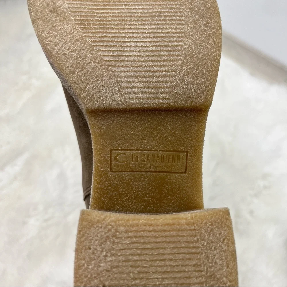 NEW LA CANADIENNE Zaine Waterproof Chelsea Boot Stone Oiled Suede Chunky Sz 5.5 - Picture 12 of 15